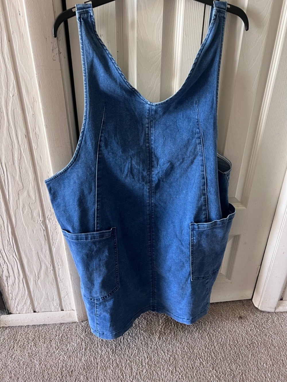 Amazon Blue Denim Jumper Dress with Front Pockets